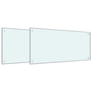 Køkkenbacksplash 2 pcs Hvid 100 x 50 cm hærdet glas