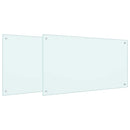 Køkkenbacksplash 2 pcs Hvid 100 x 60 cm hærdet glas