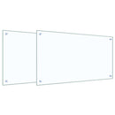Køkkenbacksplash 2 pcs Transparent 90 x 50 cm hærdet glas