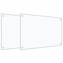 Køkkenbacksplash 2 pcs Transparent 90 x 60 cm hærdet glas