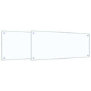 Køkkenbacksplash 2 pcs Transparent 100 x 40 cm hærdet glas