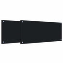 Køkkenbacksplash 2 pcs Sort 90 x 40 cm hærdet glas