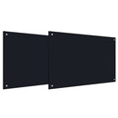 Køkkenbacksplash 2 pcs Sort 90 x 50 cm hærdet glas