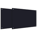 Køkkenbacksplash 2 pcs Sort 90 x 60 cm hærdet glas