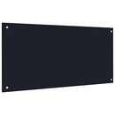 Køkkenbacksplash 2 pcs Sort 100 x 50 cm hærdet glas
