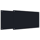 Køkkenbacksplash 2 pcs Sort 100 x 60 cm hærdet glas