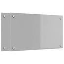 Køkkenbacksplash 2 pcs Lysegrå 70 x 40 cm hærdet glas