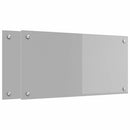 Køkkenbacksplash 2 pcs Lysegrå 80 x 40 cm hærdet glas