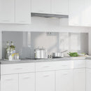 Køkkenbacksplash 2 pcs Lysegrå 100 x 50 cm hærdet glas
