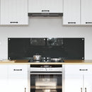 Køkkenbacksplash 2 pcs Mørkegrå 70 x 40 cm hærdet glas
