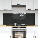 Køkkenbacksplash 2 pcs Mørkegrå 70 x 50 cm hærdet glas