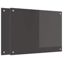 Køkkenbacksplash 2 pcs Mørkegrå 70 x 50 cm hærdet glas