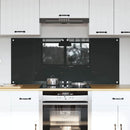 Køkkenbacksplash 2 pcs Mørkegrå 70 x 60 cm hærdet glas