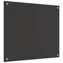 Køkkenbacksplash 2 pcs Mørkegrå 70 x 60 cm hærdet glas