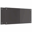 Køkkenbacksplash 2 pcs Mørkegrå 80 x 40 cm hærdet glas