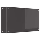 Køkkenbacksplash 2 pcs Mørkegrå 80 x 50 cm hærdet glas
