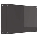 Køkkenbacksplash 2 pcs Mørkegrå 80 x 60 cm hærdet glas