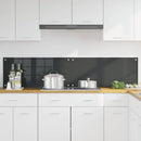 Køkkenbacksplash 2 pcs Mørkegrå 90 x 40 cm hærdet glas