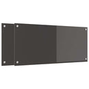 Køkkenbacksplash 2 pcs Mørkegrå 90 x 40 cm hærdet glas