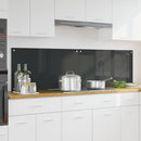Køkkenbacksplash 2 pcs Mørkegrå 90 x 50 cm hærdet glas
