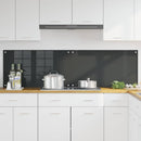 Køkkenbacksplash 2 pcs Mørkegrå 90 x 50 cm hærdet glas