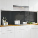Køkkenbacksplash 2 pcs Mørkegrå 100 x 60 cm hærdet glas