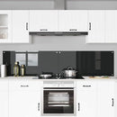 Køkkenbacksplash 2 pcs Sort 110 x 50 cm hærdet glas