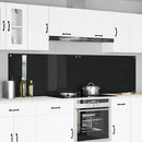 Køkkenbacksplash 2 pcs Sort 110 x 60 cm hærdet glas