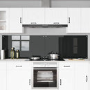 Køkkenbacksplash 2 pcs Sort 110 x 60 cm hærdet glas