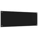 Køkkenbacksplash 2 pcs Sort 120 x 40 cm hærdet glas