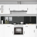 Køkkenbacksplash 2 pcs Sort 120 x 50 cm hærdet glas