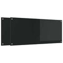 Køkkenbacksplash 2 pcs Sort 120 x 50 cm hærdet glas