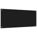 Køkkenbacksplash 2 pcs Sort 120 x 50 cm hærdet glas