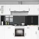 Køkkenbacksplash 2 pcs Sort 120 x 60 cm hærdet glas