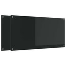 Køkkenbacksplash 2 pcs Sort 120 x 60 cm hærdet glas