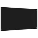 Køkkenbacksplash 2 pcs Sort 120 x 60 cm hærdet glas