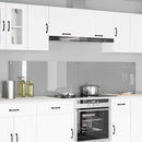Køkkenbacksplash 2 stk. Lysegrå 110 x 50 cm hærdet glas