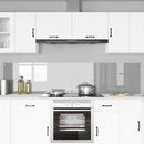 Køkkenbacksplash 2 stk. Lysegrå 110 x 50 cm hærdet glas