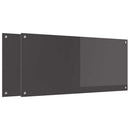 Køkkenbacksplash 2 pcs Mørkegrå 110 x 50 cm hærdet glas