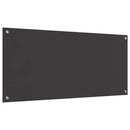 Køkkenbacksplash 2 pcs Mørkegrå 110 x 50 cm hærdet glas