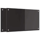 Køkkenbacksplash 2 pcs Sort 70 x 40 cm hærdet glas