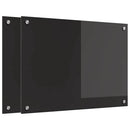Køkkenbacksplash 2 pcs Sort 70 x 50 cm hærdet glas