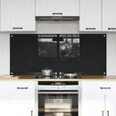 Køkkenbacksplash 2 pcs Sort 70 x 60 cm hærdet glas