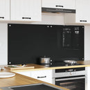 Køkkenbacksplash 2 pcs Sort 70 x 60 cm hærdet glas