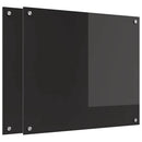 Køkkenbacksplash 2 pcs Sort 70 x 60 cm hærdet glas