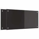 Køkkenbacksplash 2 pcs Sort 80 x 40 cm hærdet glas