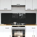 Køkkenbacksplash 2 pcs Sort 80 x 50 cm hærdet glas
