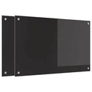 Køkkenbacksplash 2 pcs Sort 80 x 50 cm hærdet glas