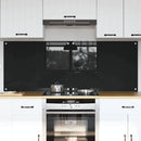 Køkkenbacksplash 2 pcs Sort 80 x 60 cm hærdet glas