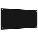 Køkkenbacksplash 2 pcs Sort 90 x 40 cm hærdet glas